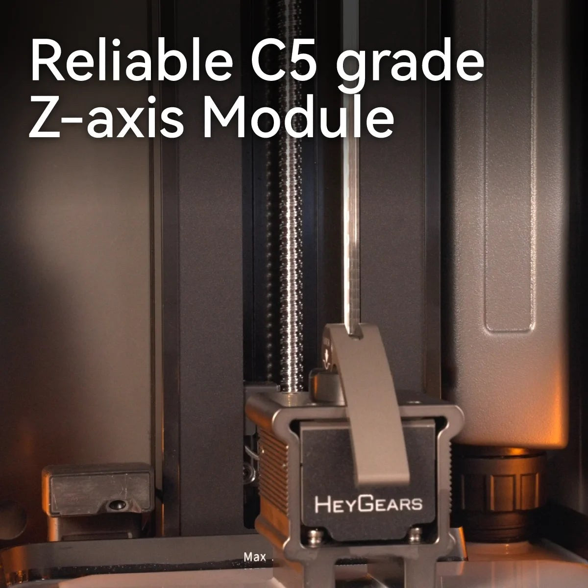 Detalle del módulo de eje Z grado C5 de la HeyGears Reflex RS Turbo