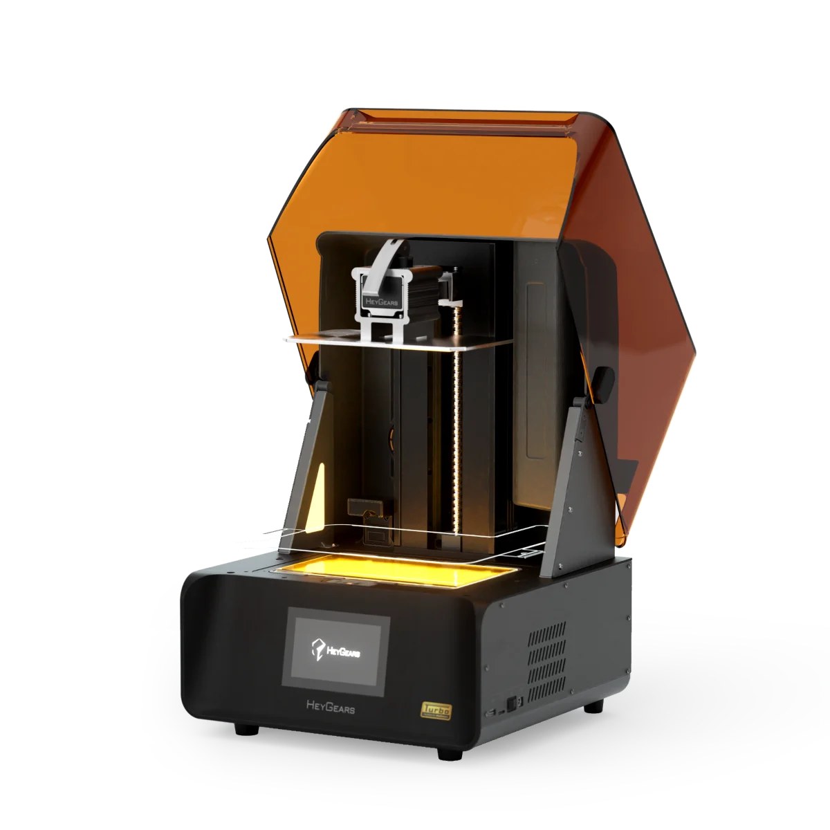 HeyGears Reflex RS Turbo con la tapa abierta en vista de tres cuartos