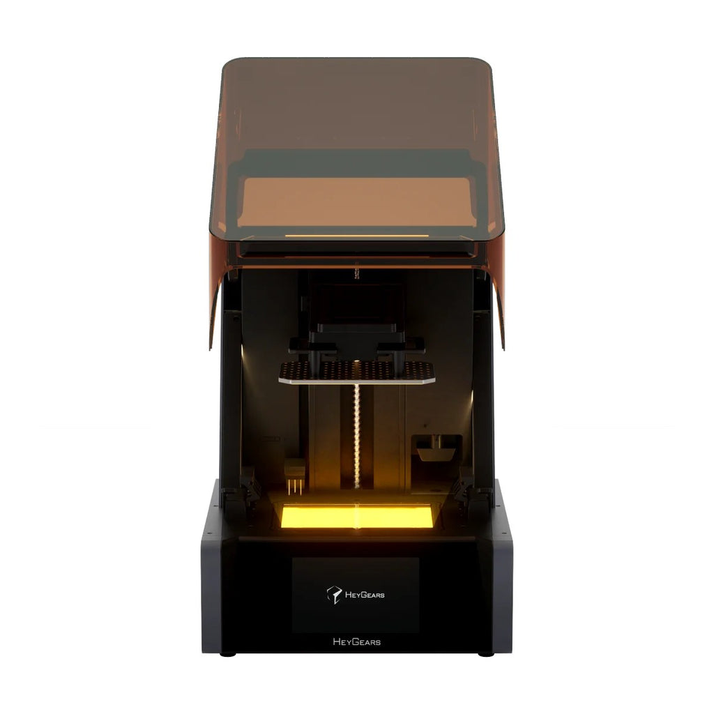 HeyGears Reflex Turbo de frente con la tapa abierta y la pantalla encendida