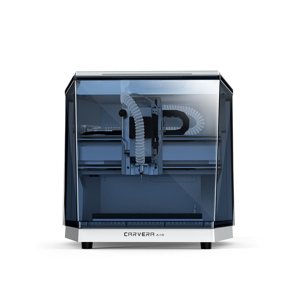 Fresadora CNC de sobremesa Makera Carvera Air cerrada, vista frontal con la tapa bajada