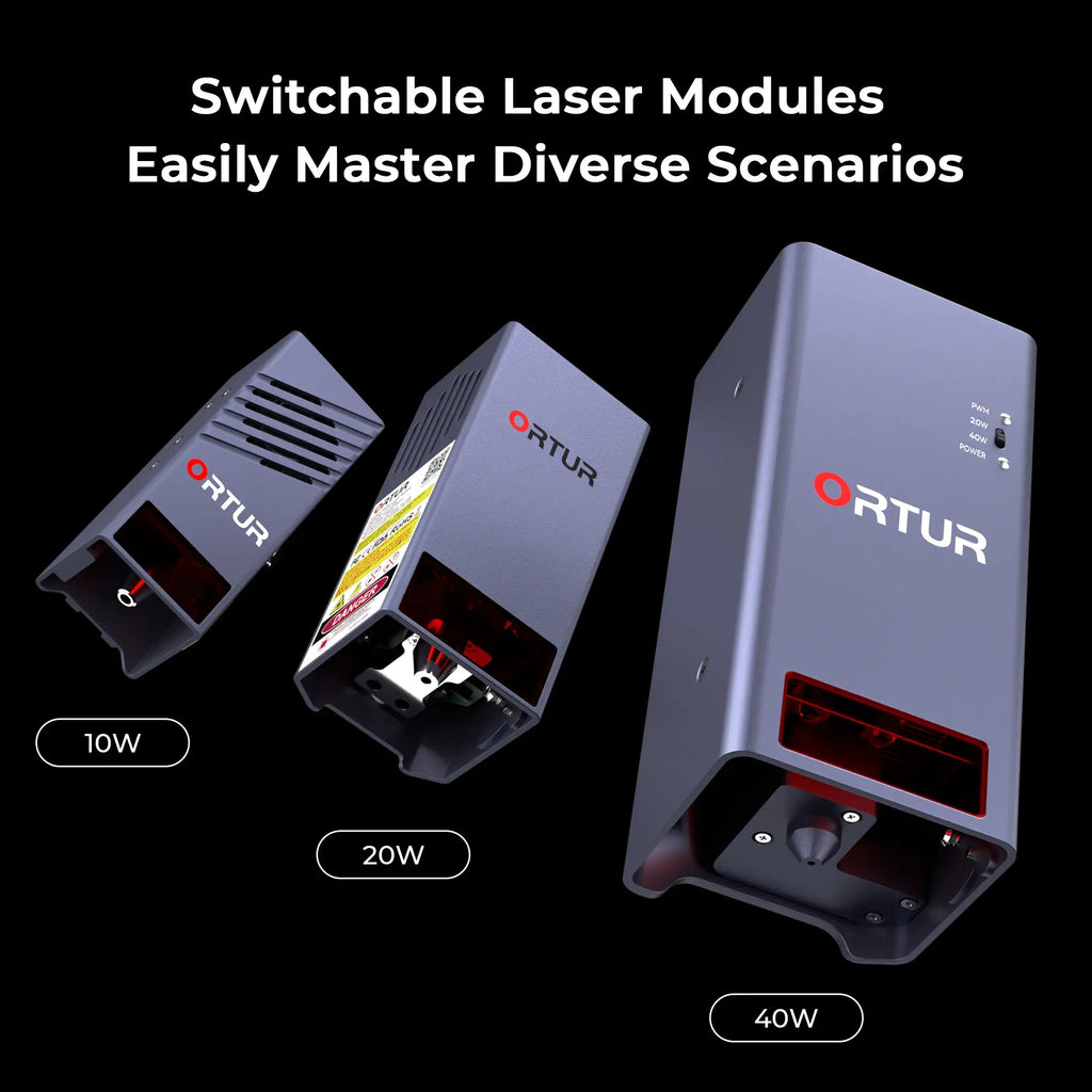 Módulos láser intercambiables de 10 W, 20 W y 40 W para la Ortur F10