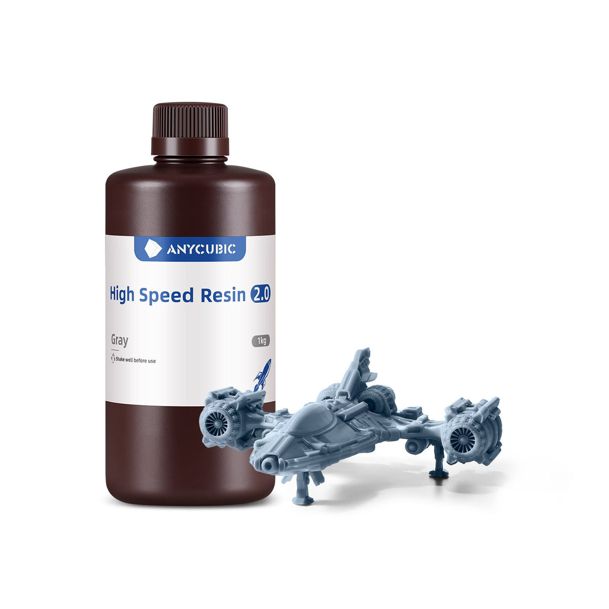 Bote de 1 kg de resina Anycubic High Speed 2.0 color Gris