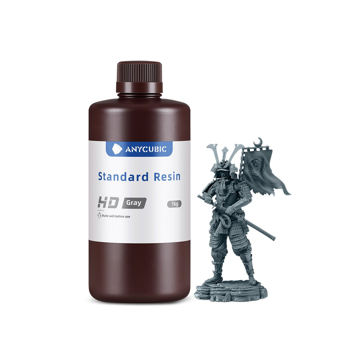 Bote de 1 kg de resina Anycubic Standard HD gris