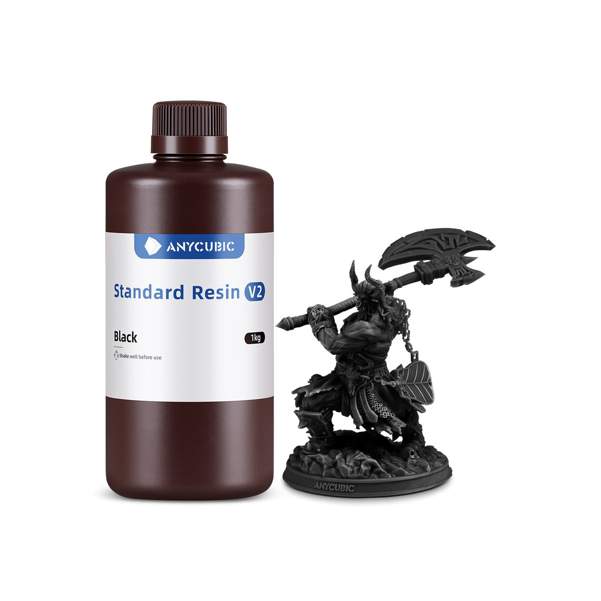Bote de 1 kg de resina Anycubic Standard V2 color Negro V2