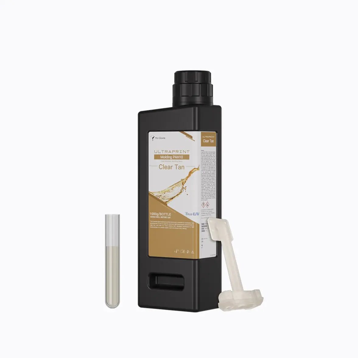 Resina HeyGears UltraPrint PAH10 Marrón claro (Clear Tan) para moldes de alta temperatura, bote de 1 kg