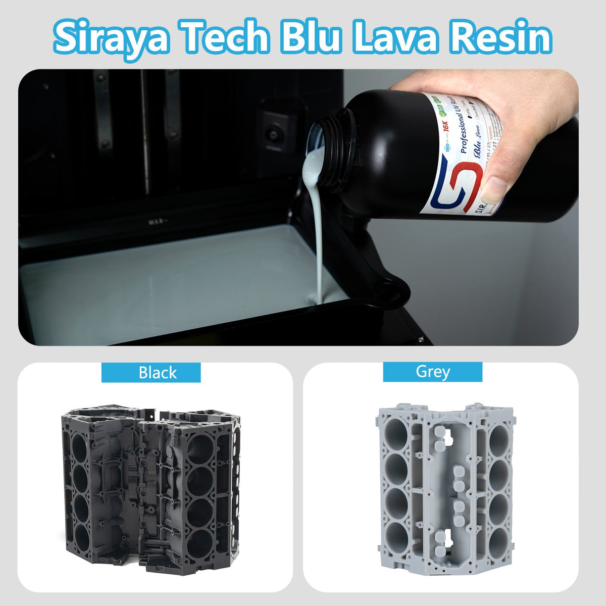Utillaje y prototipos impresos en Siraya Tech Blu Lava gris