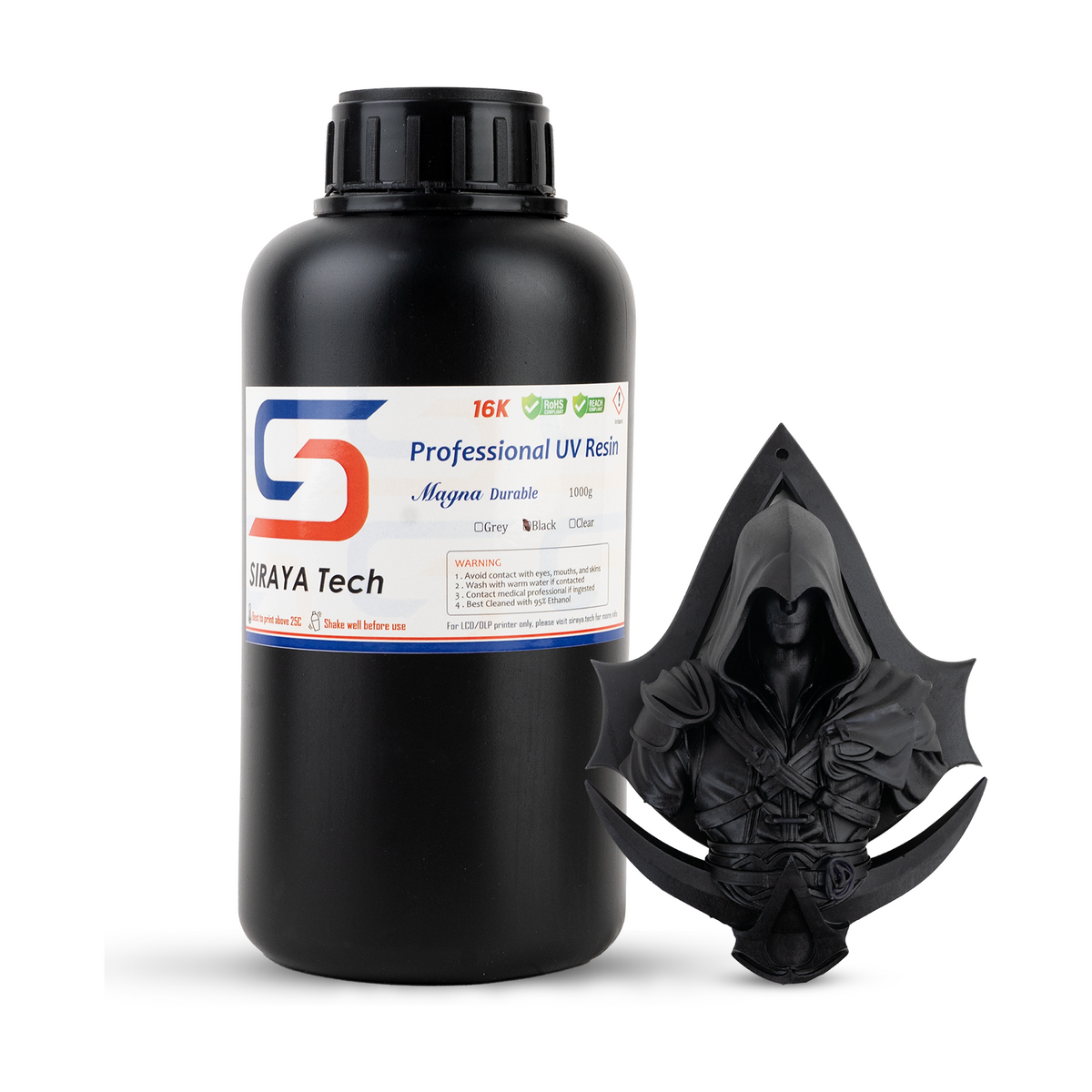 Bote de 1 kg de resina Siraya Tech Magna Durable negra