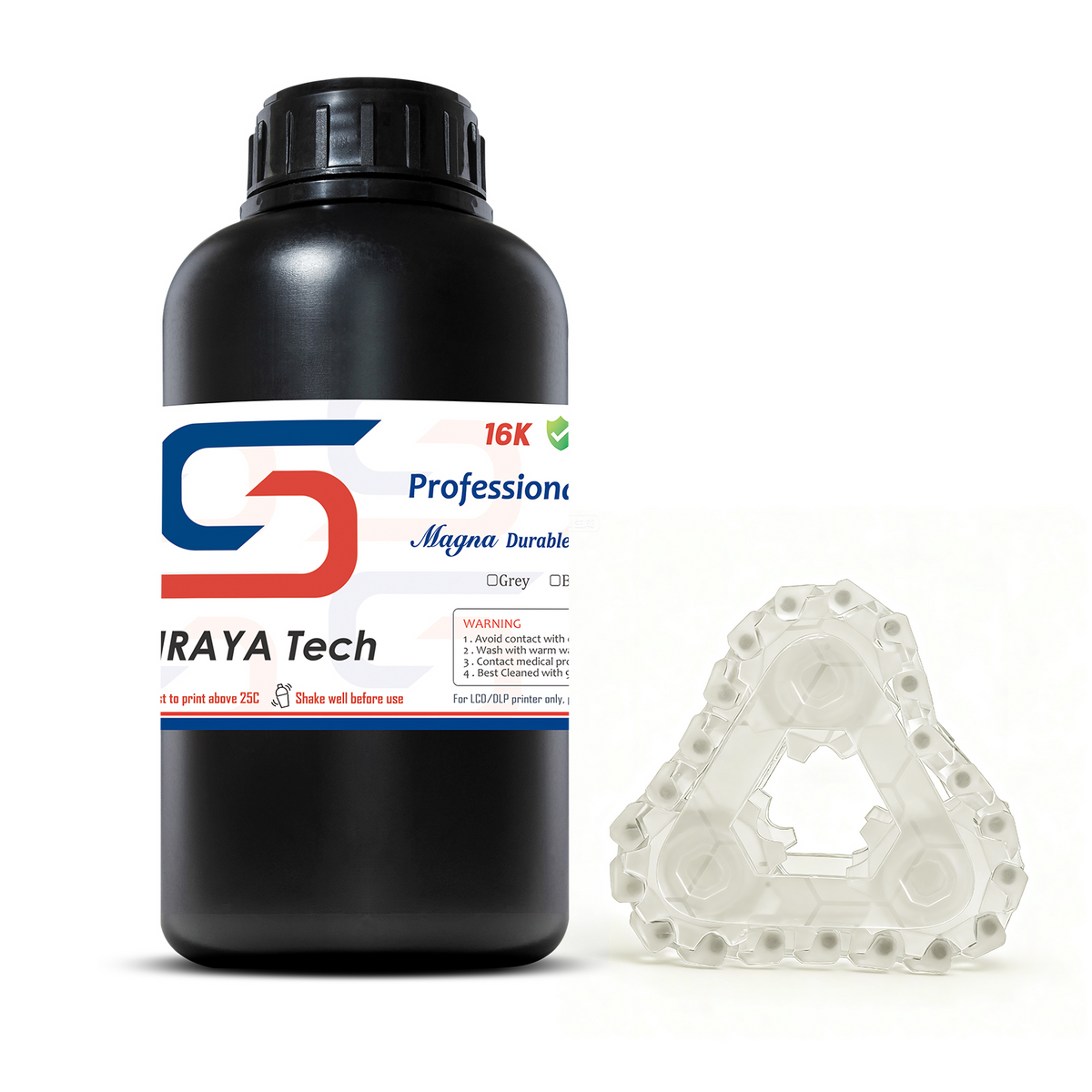 Bote de 1 kg de resina Siraya Tech Magna Durable transparente