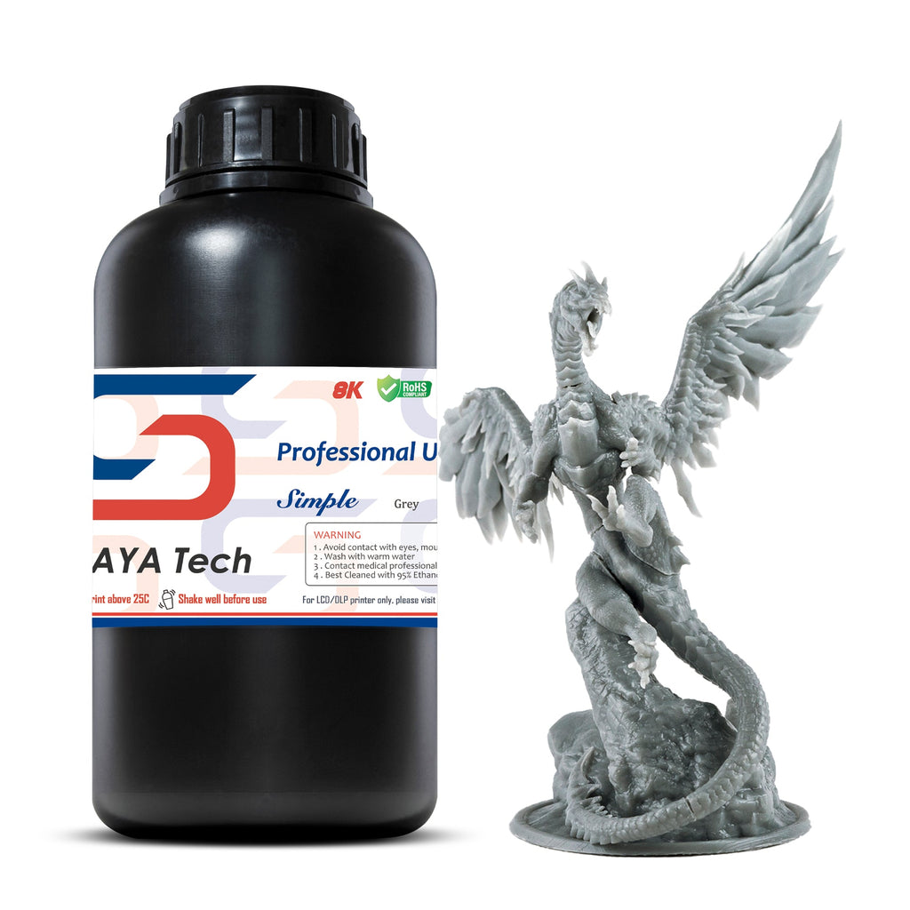 Bote de 1 kg de resina Siraya Tech Simple gris lavable al agua