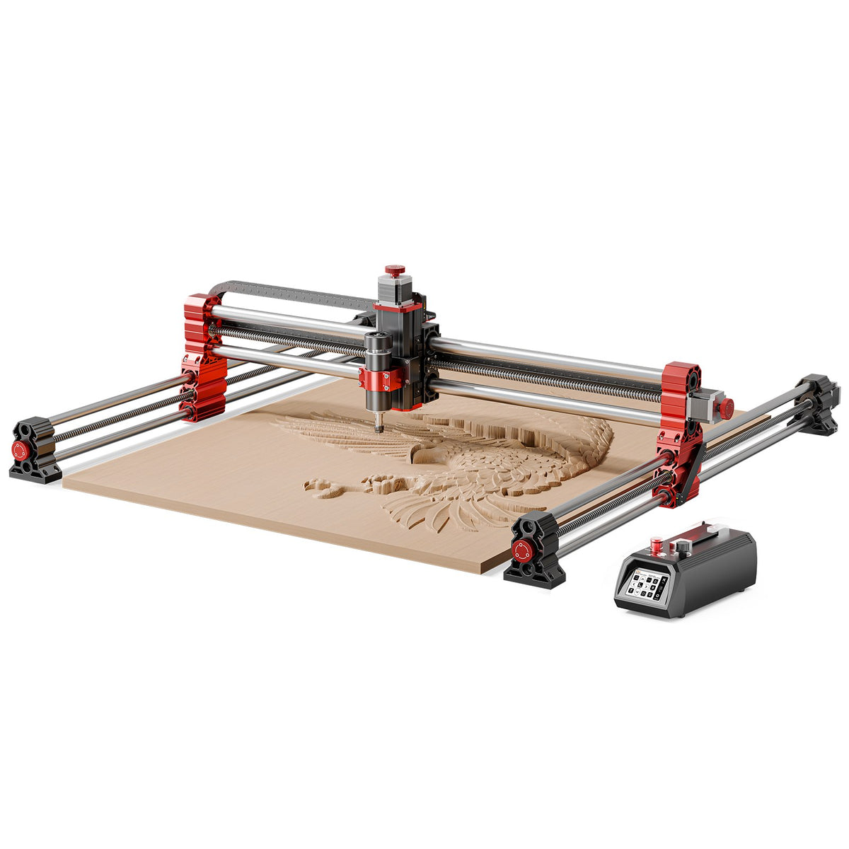 Fresadora CNC TwoTrees TTC-H40 de 1000 × 1000 mm con husillo de 500 W y caja de control con pantalla táctil