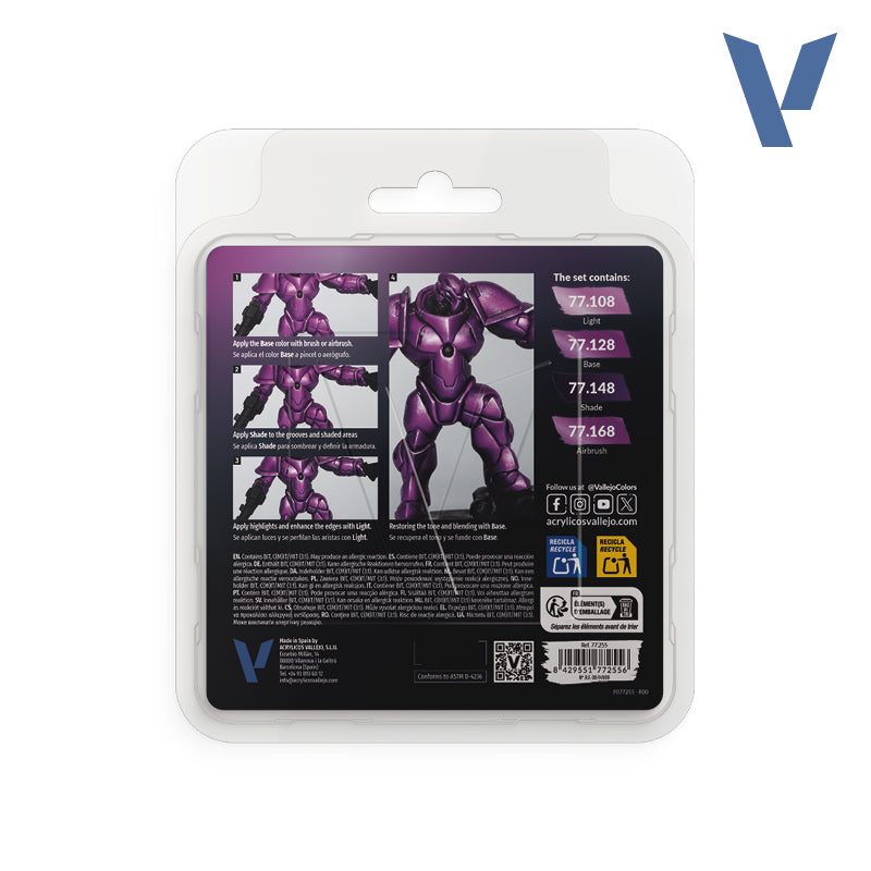 ✨ Vallejo TMM, True Metallic Metal, ensemble de 4 couleurs – Métaux réalistes avec flux BSL