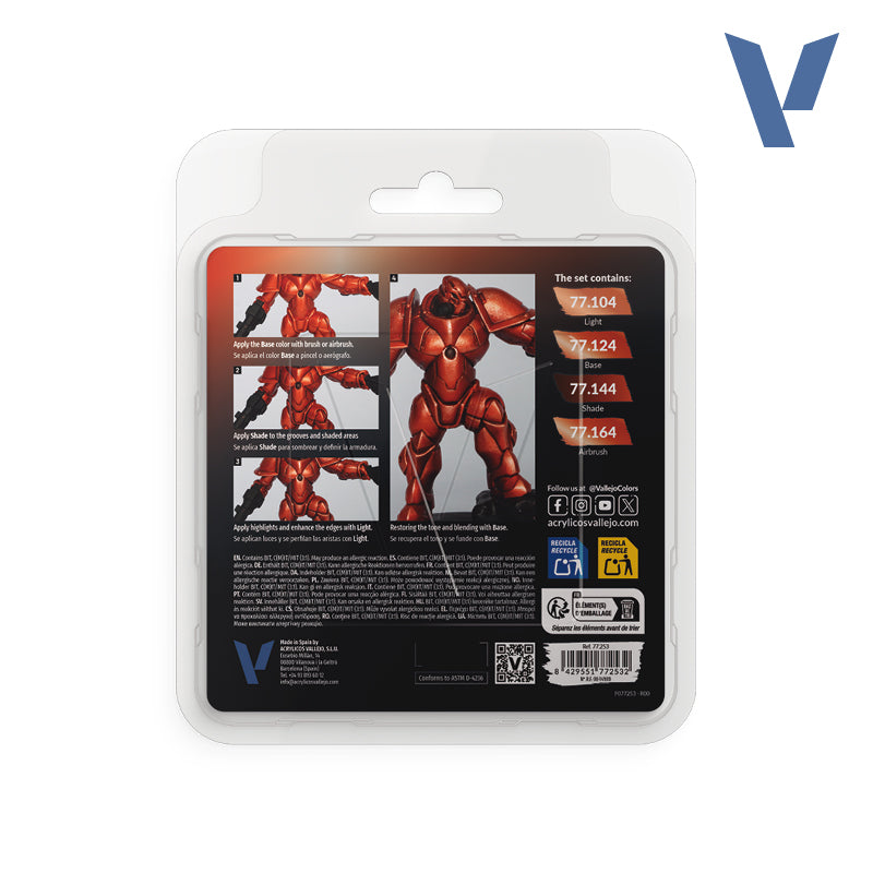 ✨ Vallejo TMM, True Metallic Metal, ensemble de 4 couleurs – Métaux réalistes avec flux BSL