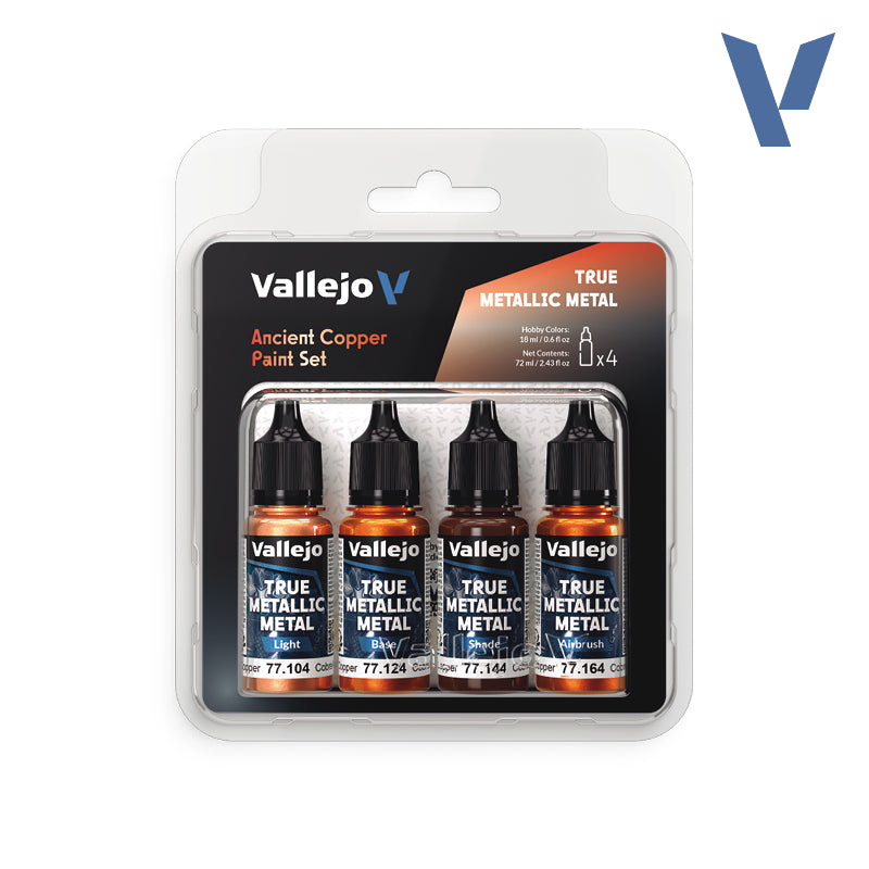 ✨ Vallejo TMM, True Metallic Metal, ensemble de 4 couleurs – Métaux réalistes avec flux BSL
