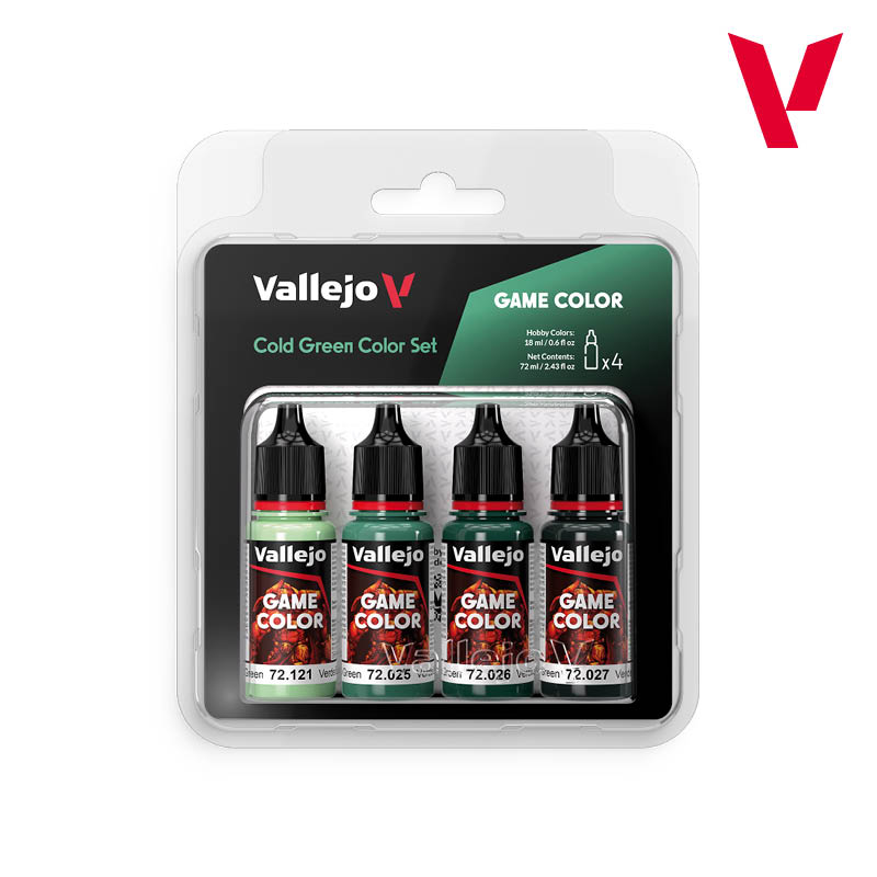 🏔️ Cold Green Color Set Vallejo 72383, Set Verde Frío Game Color