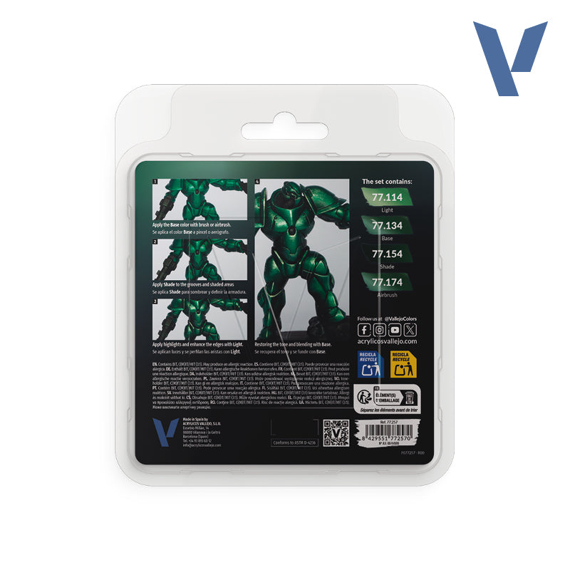 ✨ Vallejo TMM, True Metallic Metal, ensemble de 4 couleurs – Métaux réalistes avec flux BSL