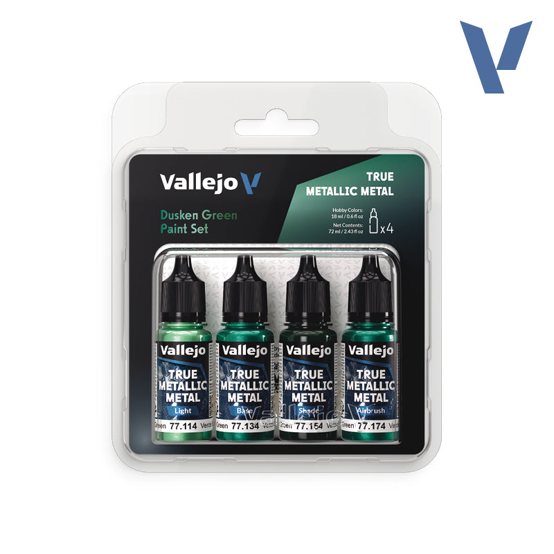 ✨ Vallejo TMM, True Metallic Metal, ensemble de 4 couleurs – Métaux réalistes avec flux BSL