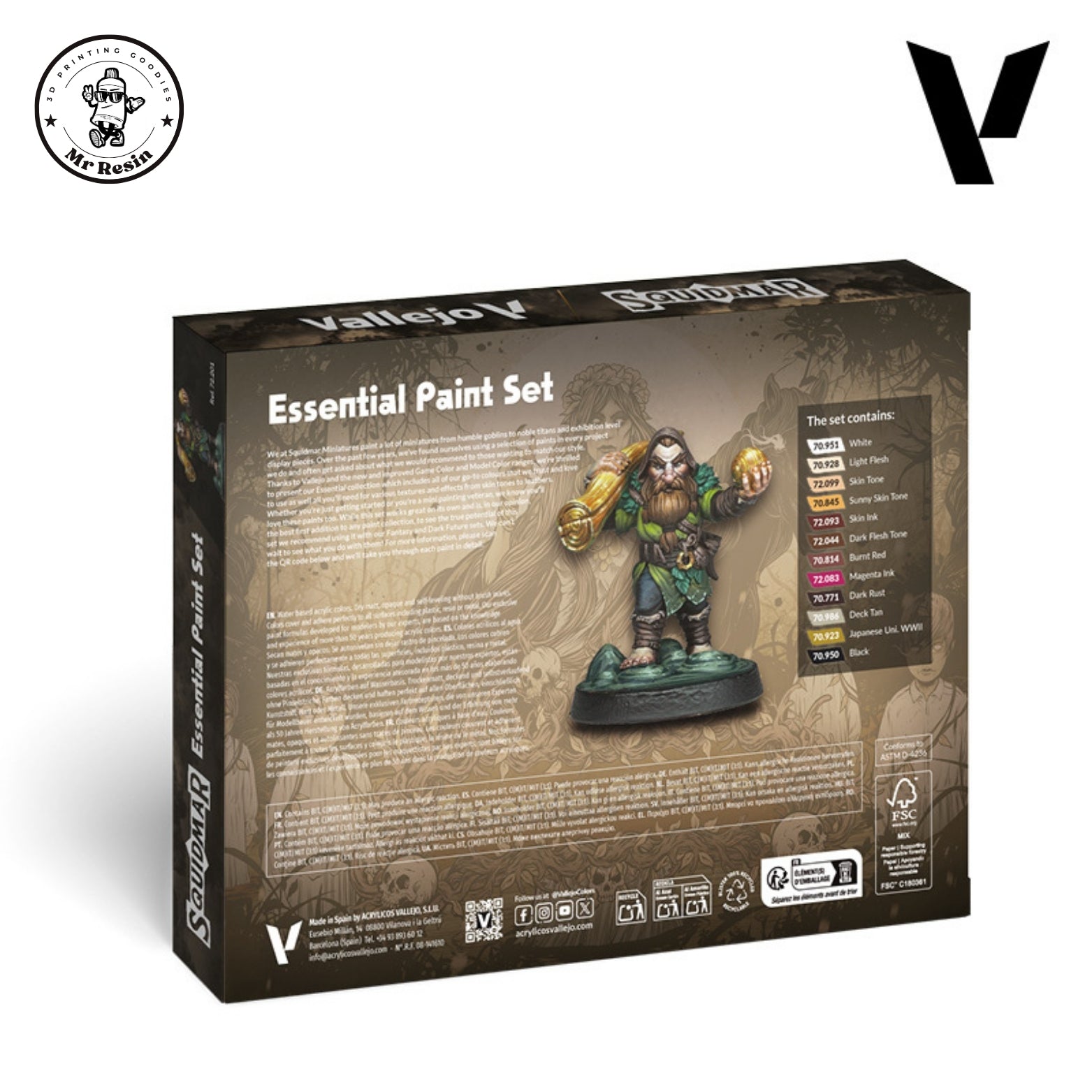 Coffret de peinture Squidmar Coffret de peinture essentiel Vallejo 72201 💼