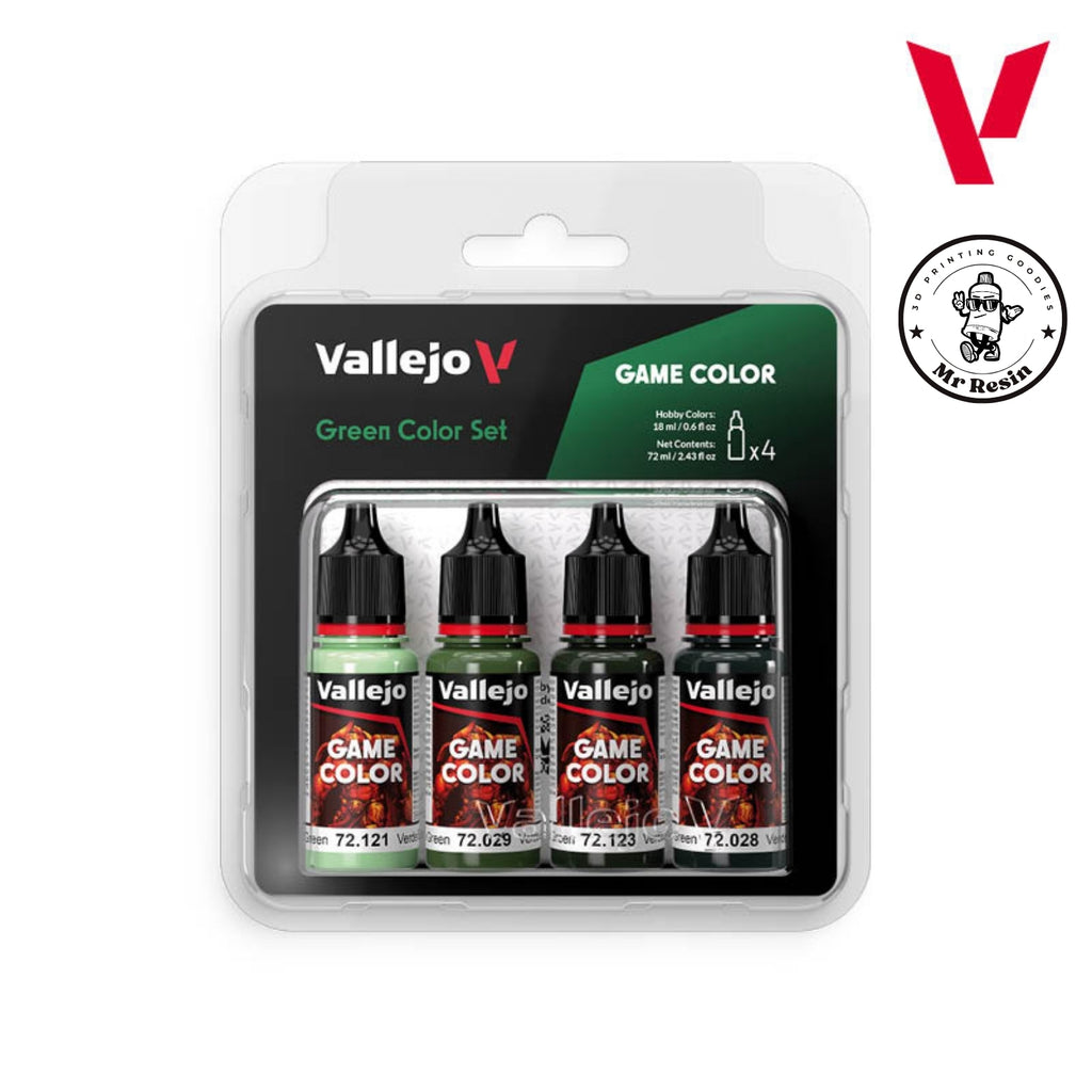 🌲 Green Color Set Vallejo 72384, Set Verde Game Color