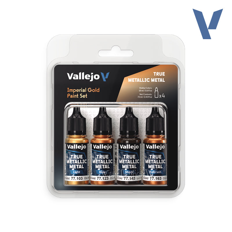 ✨ Vallejo TMM, True Metallic Metal, ensemble de 4 couleurs – Métaux réalistes avec flux BSL