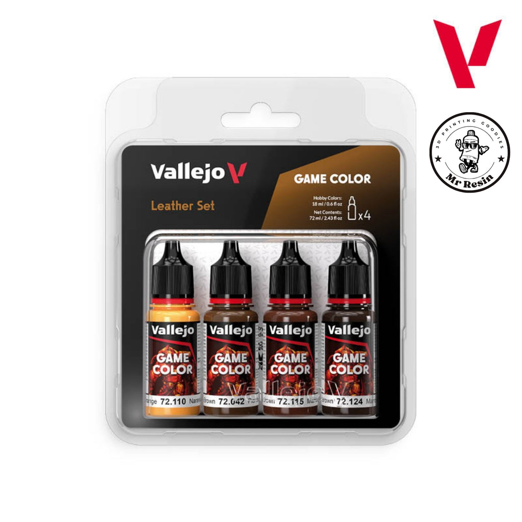🟤 Leather Color Set Vallejo 72385, Set Cueros Game Color