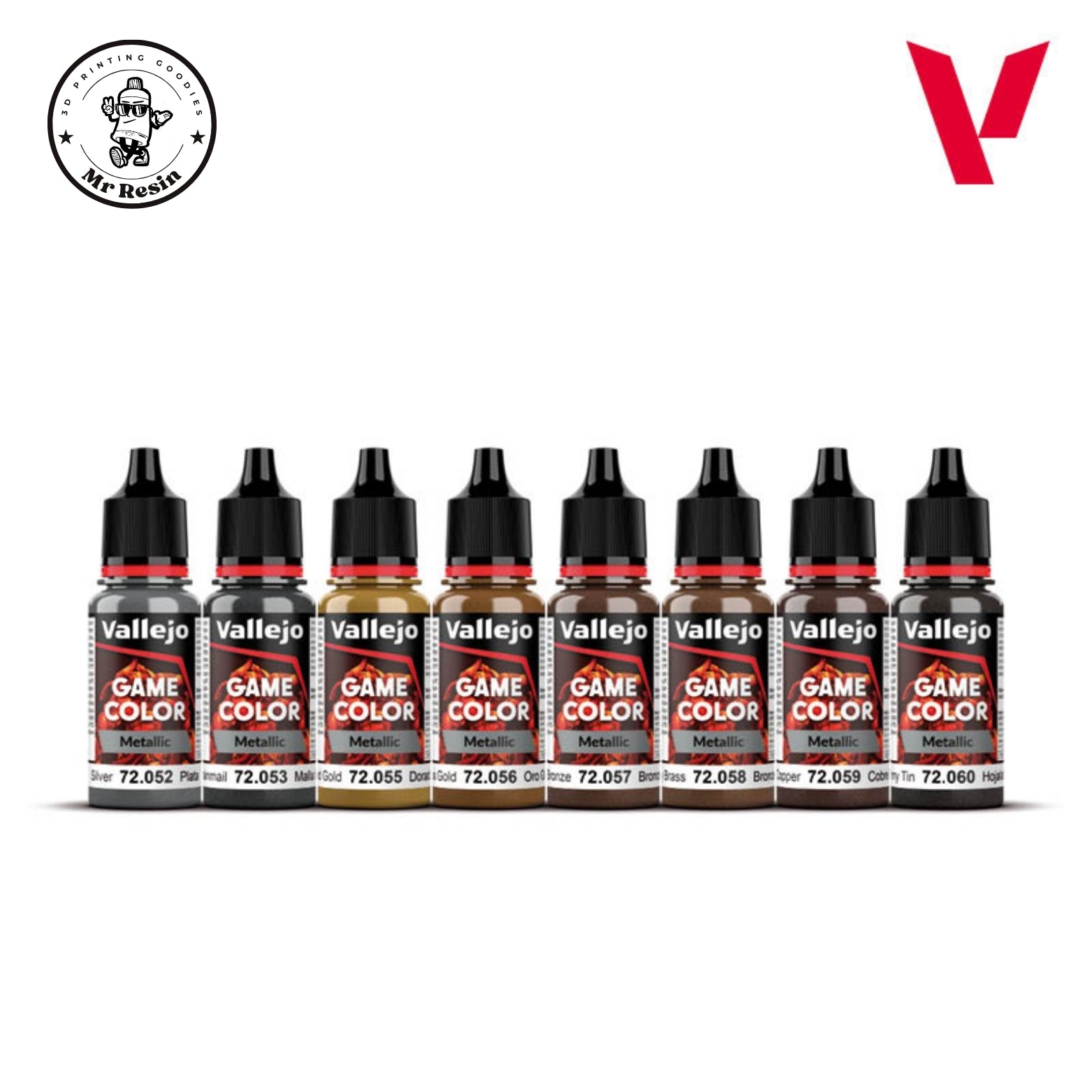 ⚙️ Lot de 8 couleurs métalliques Vallejo 72303 Game Color