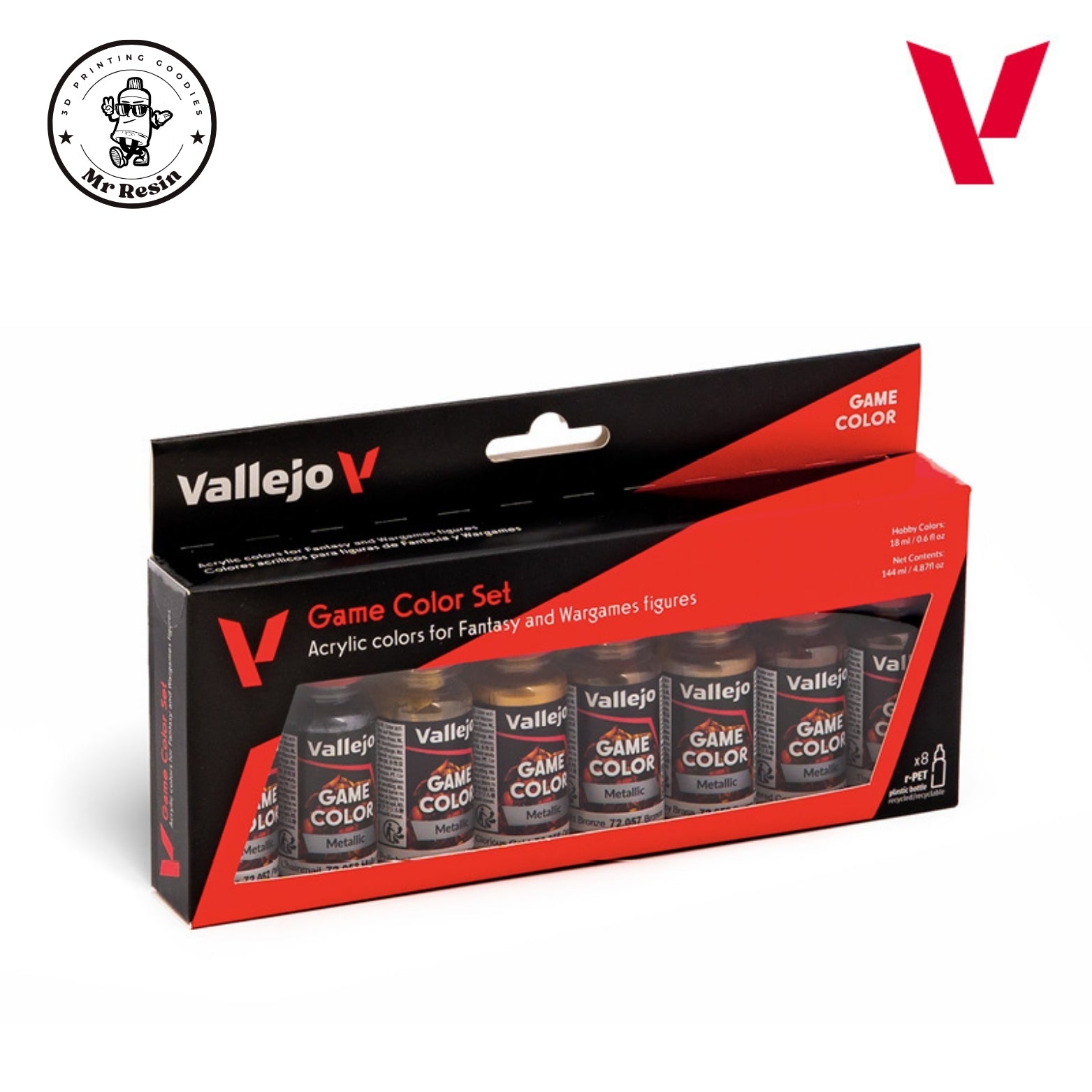 ⚙️ Lot de 8 couleurs métalliques Vallejo 72303 Game Color
