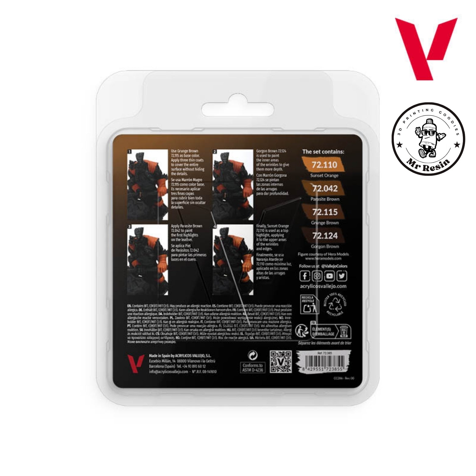 🟤 Ensemble de couleurs pour cuir Vallejo 72385, ensemble de couleurs pour jeu de cuir