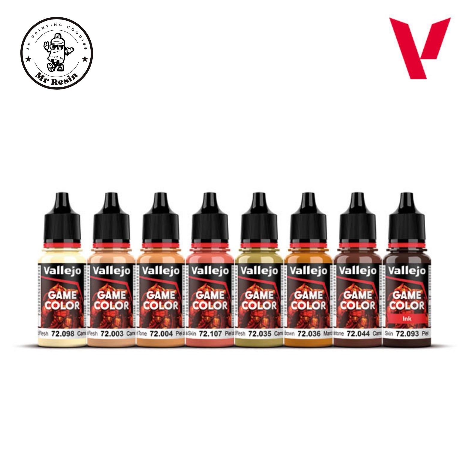 🖌️ Ensemble de 8 tons de peau Vallejo 72187 Game Color