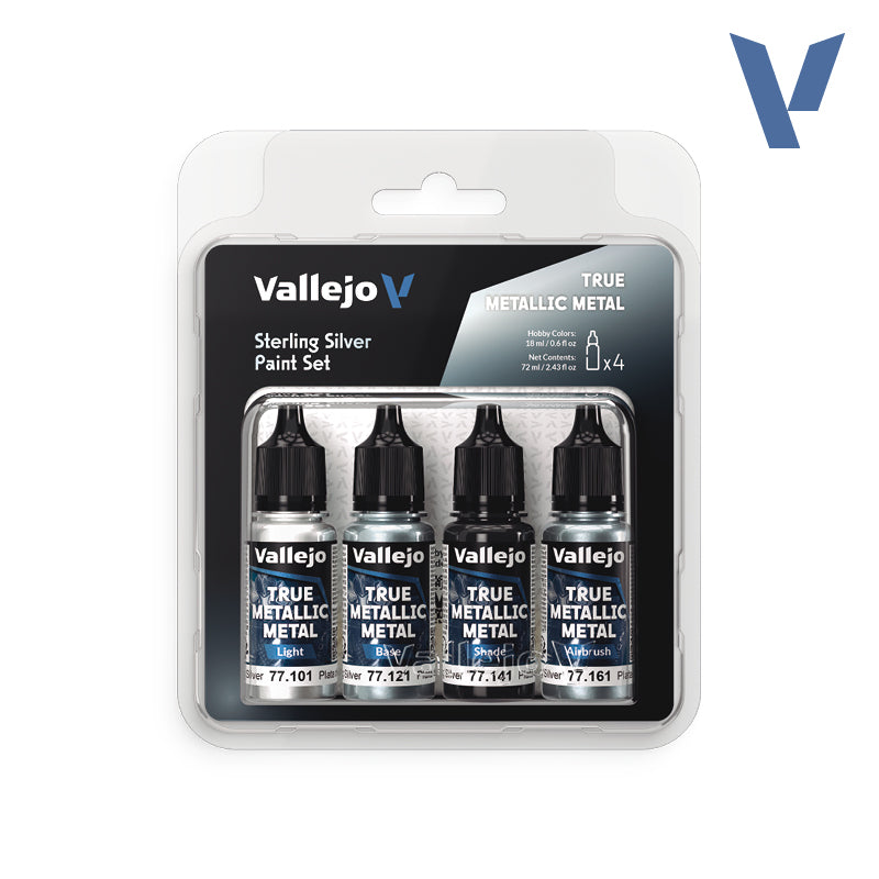 ✨ Vallejo TMM, True Metallic Metal, ensemble de 4 couleurs – Métaux réalistes avec flux BSL