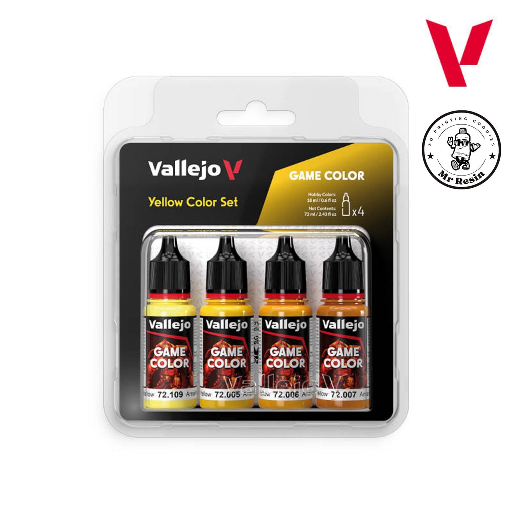 🍋 Ensemble de couleurs jaunes Vallejo 72378, ensemble de couleurs de jeu jaune